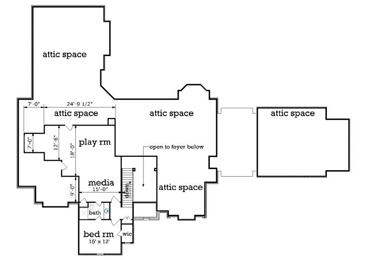 Upper level floor plan image of Sarasota Place House Plan